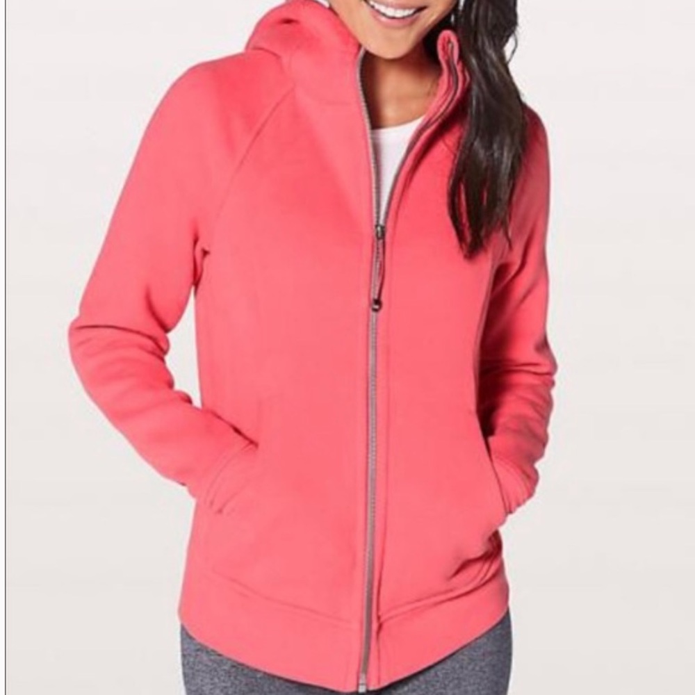 Lululemon Coral Pink Scuba Hoodie Zip Sweater, Size 4, Gently Used Condition